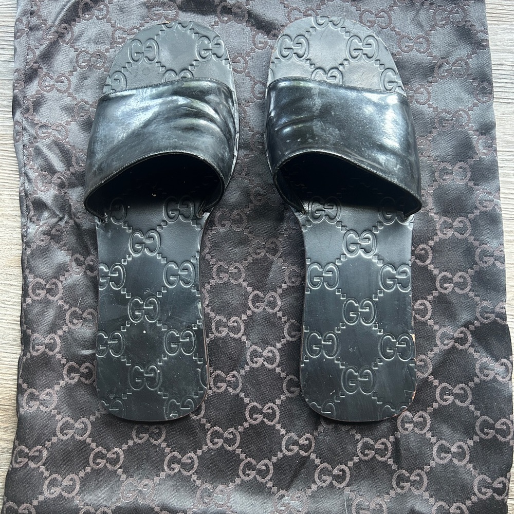 Gucci Black Slide Sandals